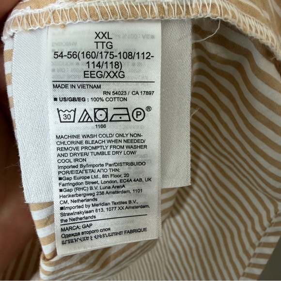 GAP Tan and White Striped Shirt - Picture 8 of 9